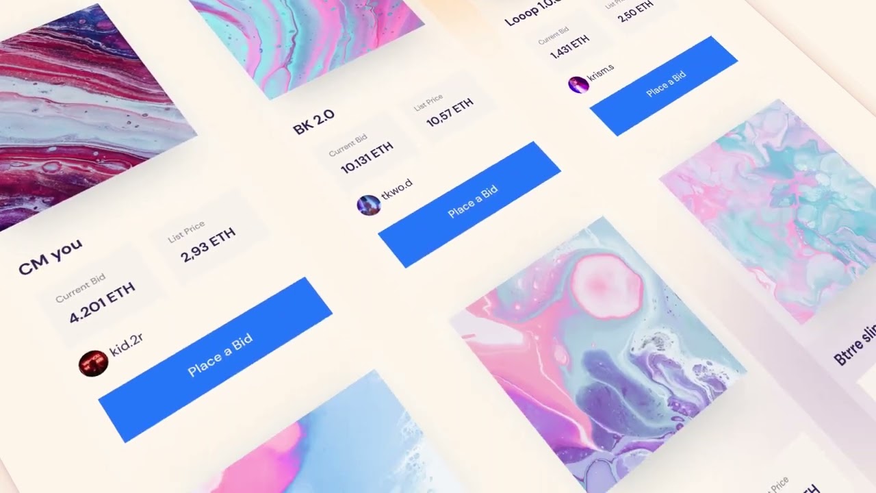 NFT Marketplace &ndash; UI Animation for Web App Experience