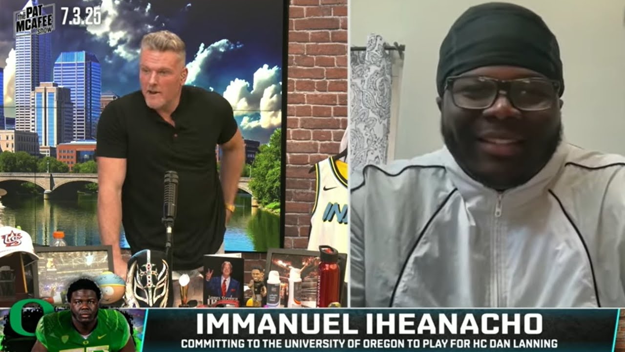 5 ⭐️ OL Immanuel Iheanacho announces his commitment to the Oregon Ducks 🦆 | The Pat McAfee Show