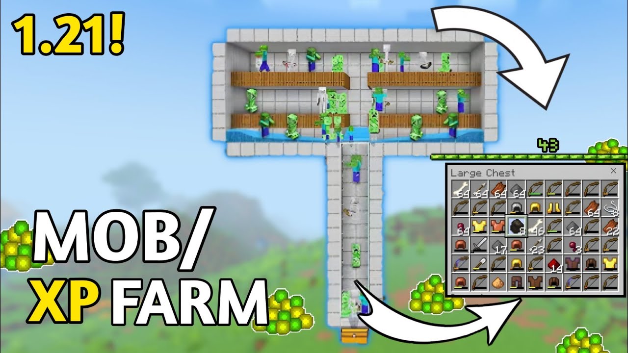 Minecraft Pe Easy Xp Farm  || Pocate Edition Easy Xp in Minecraft