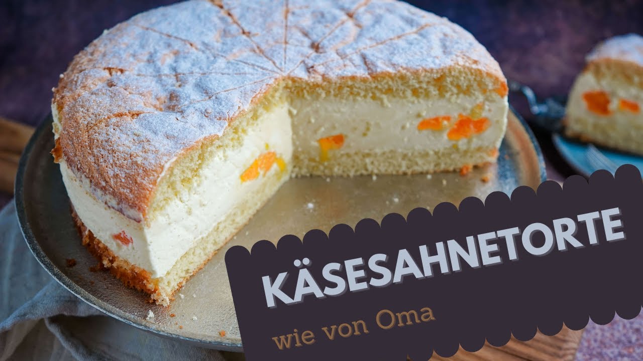 Käsesahne Torte - Käse Sahne Torte mit Mandarinen - Käsekuchen mit Sahne Kuchenfee