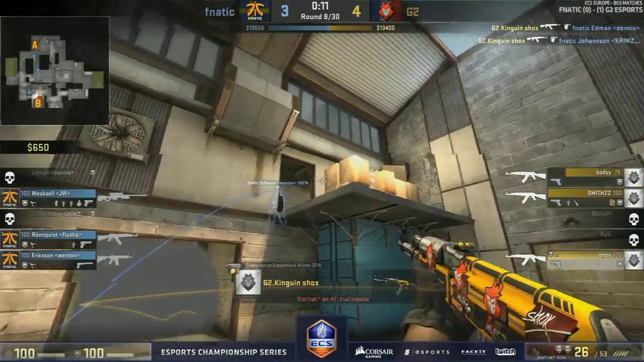 CS:GO - Shox Sick 3K vs Fnatic @ ECS League Season 1