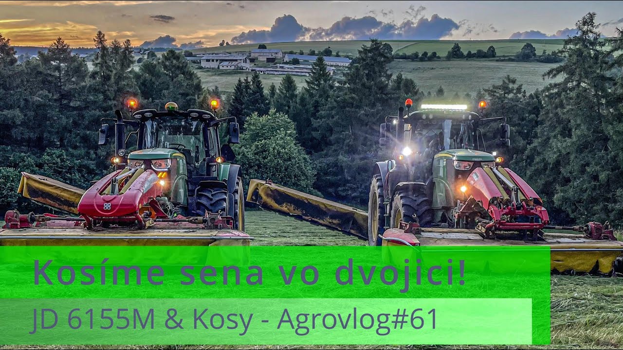 Kosenie sena vo dvojici! - John Deere 6155M & Pottinger A&M + Rozmital SD300 - Agrovlog#61