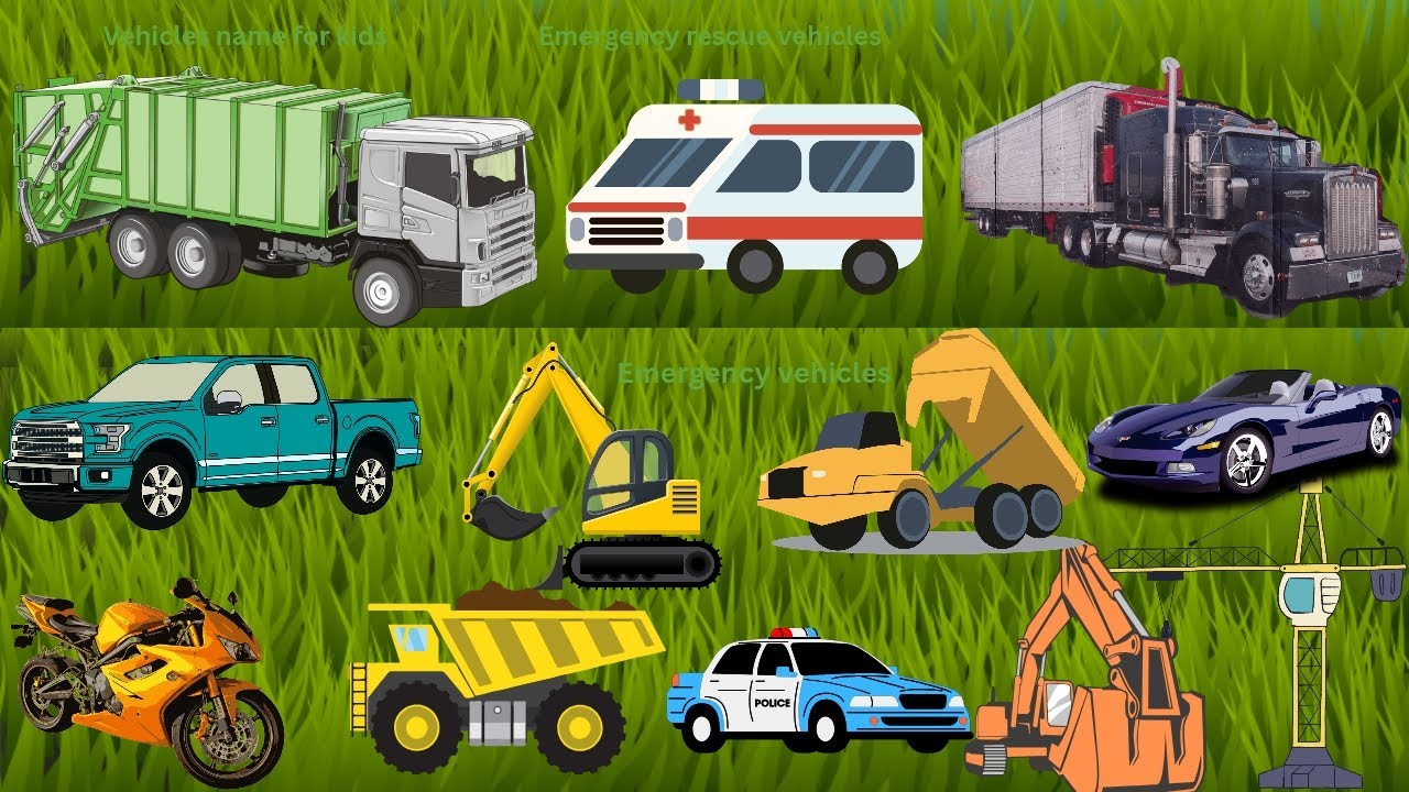 Learn Emergency  Vehicles for kids: Fun Learning Emergency Vehicles Name for kids 🚒 🚓  🚑 🚨🚨 
