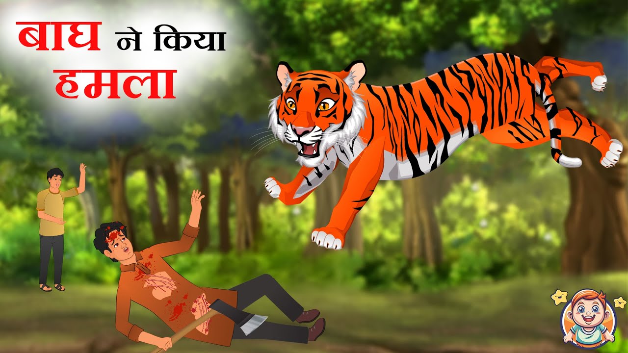 बाघ ने किया हमला | Baagh ne kiya hamla | New Hindi Kahani | Moral Stories | Cartoon Story