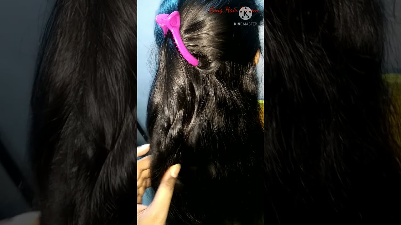 Beautiful Long Hair Center Clip Hairstyle | Open Hair Clip And Play Long Hair