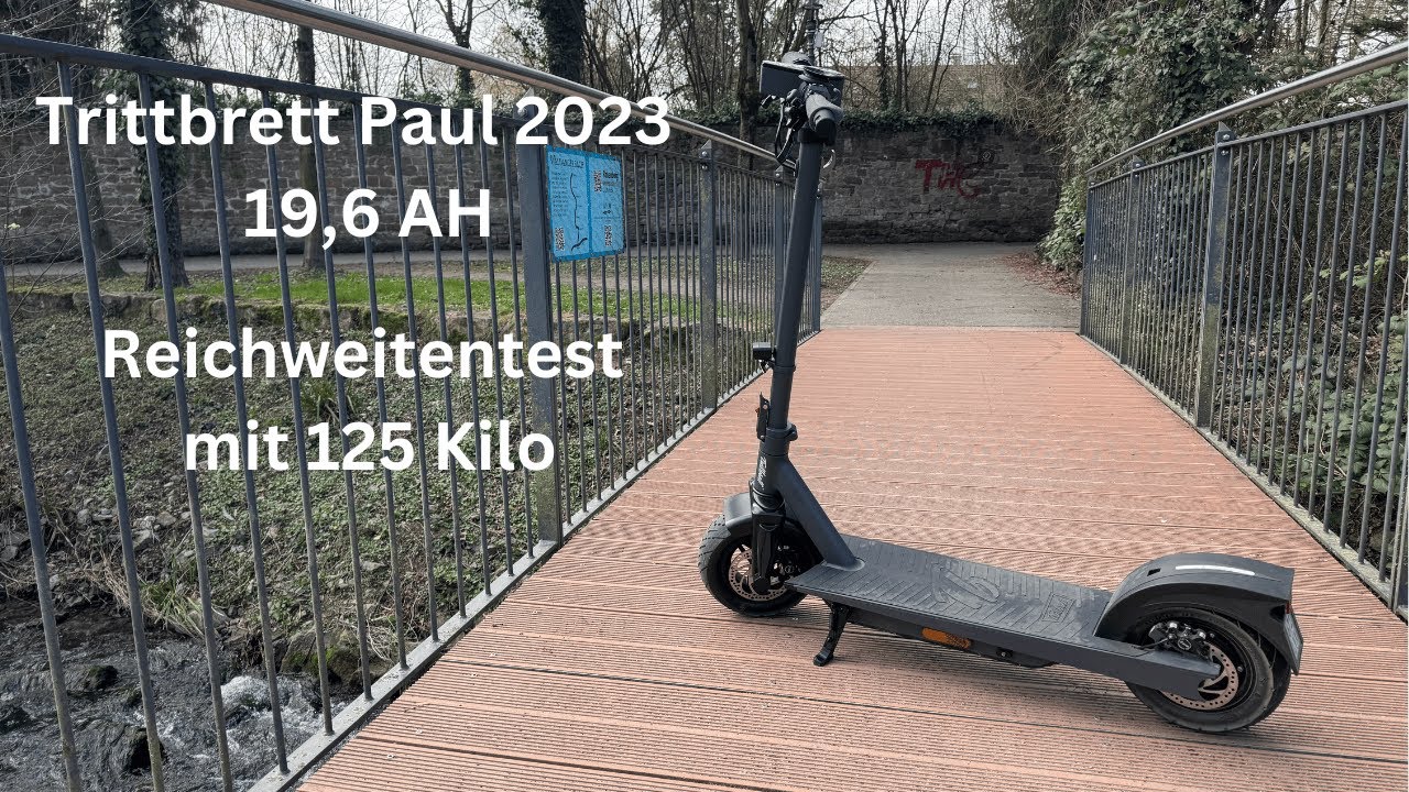 Trittbrett Paul 2023  19,6AH   Reichweitentest mit 125 Kilo