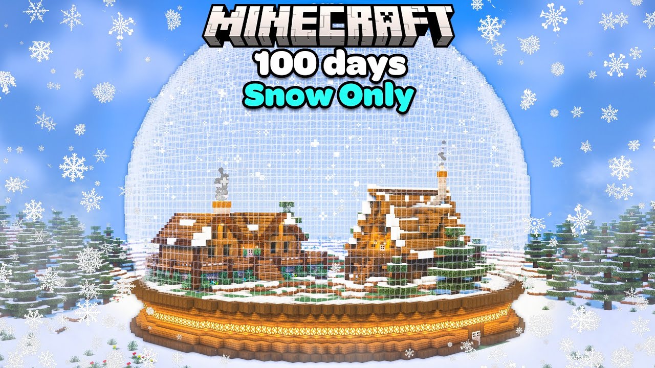 I Spent 100 Days in a Snow Only World in Minecraft