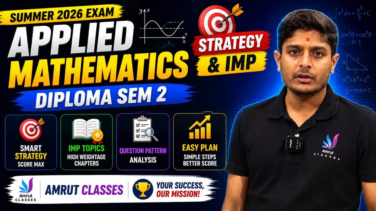 IMP for Maths-2 Diploma Sem 2 | Amrut Classes | GTU Summer 2026 Exam