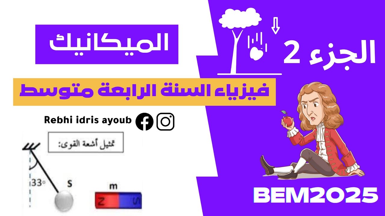 شرط توازن جسم خاضع 3 قوى #الظواهر_الميكانيك #bem2026