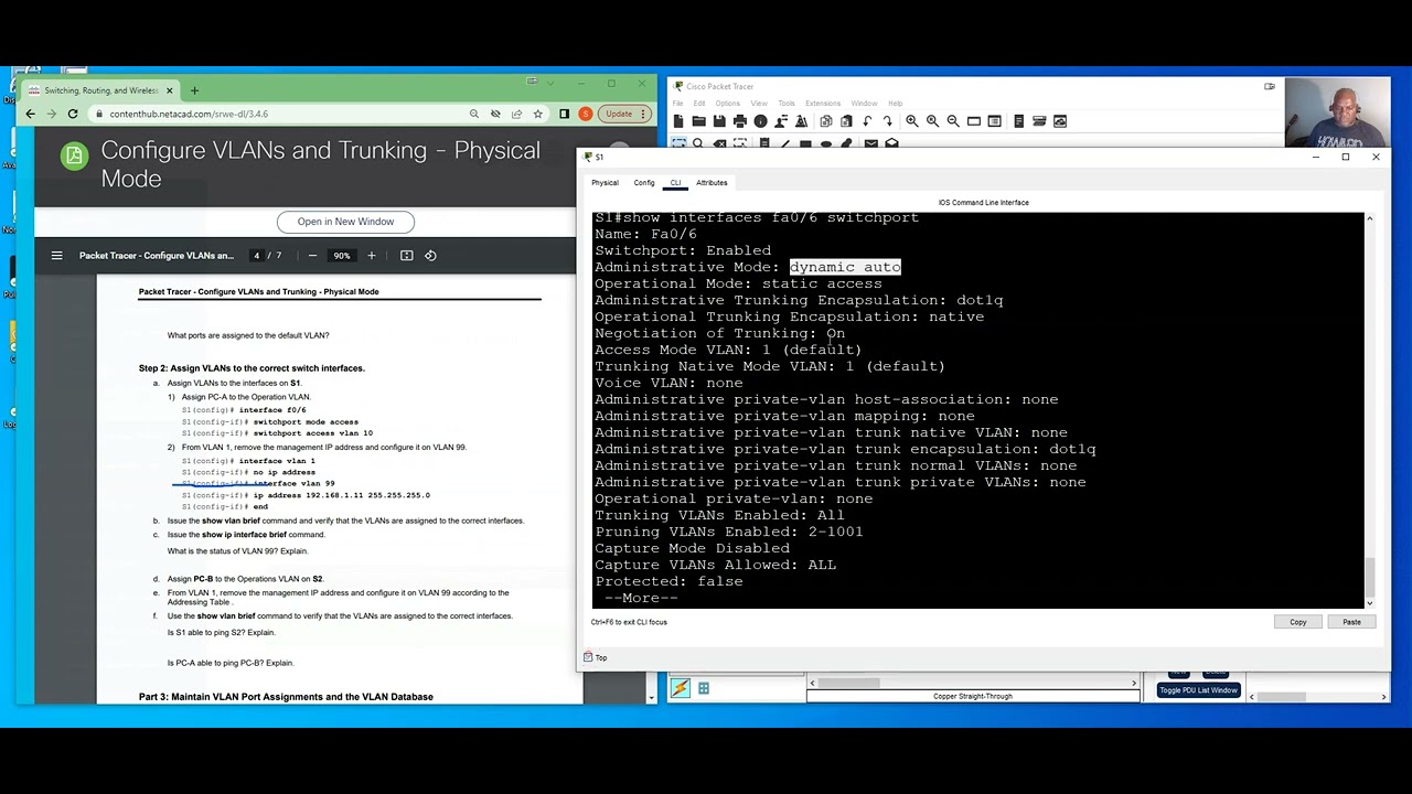 CCNA2- Configuring VLANs and Trunking