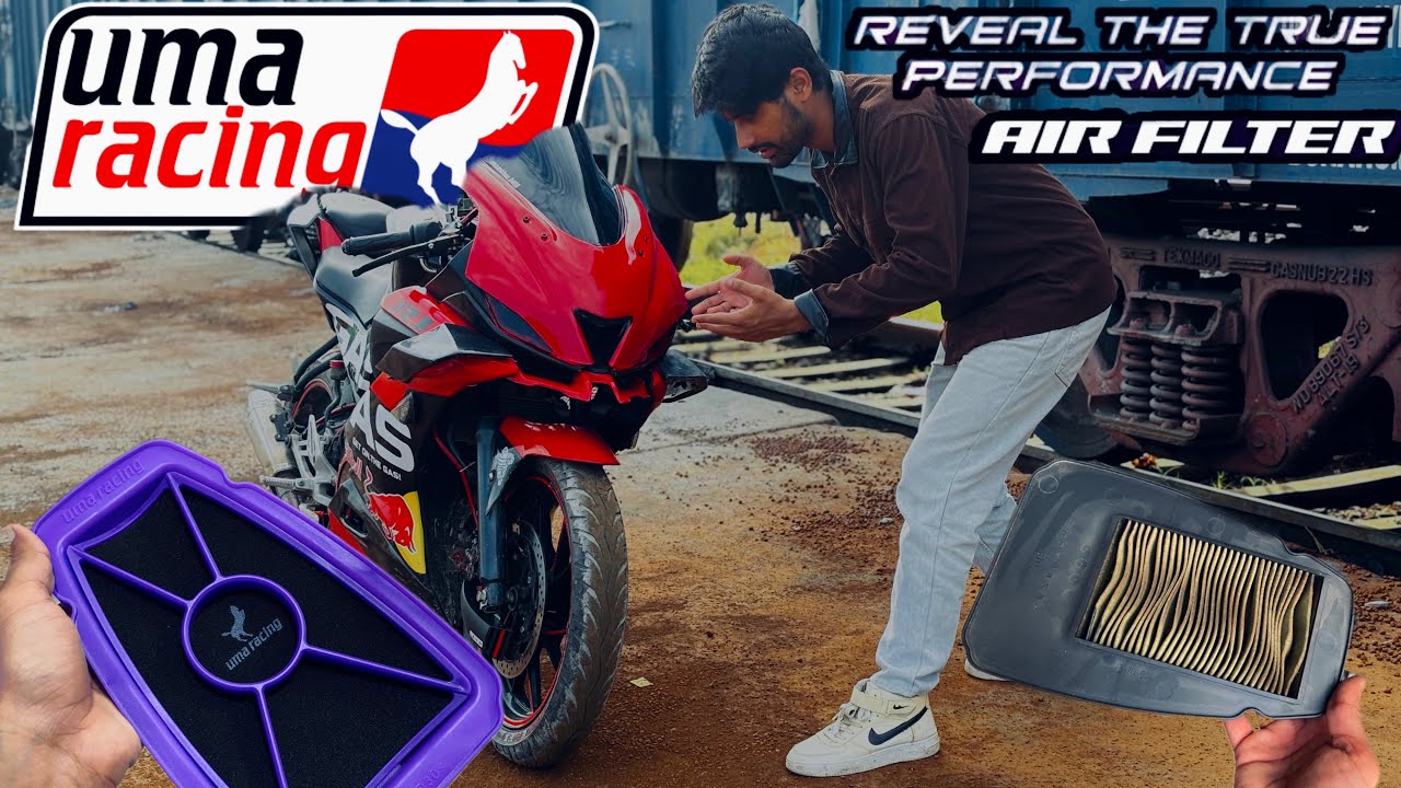Uma racing | performance air filter with dual layer filter installation video🚀| R15Increase Intake ￼