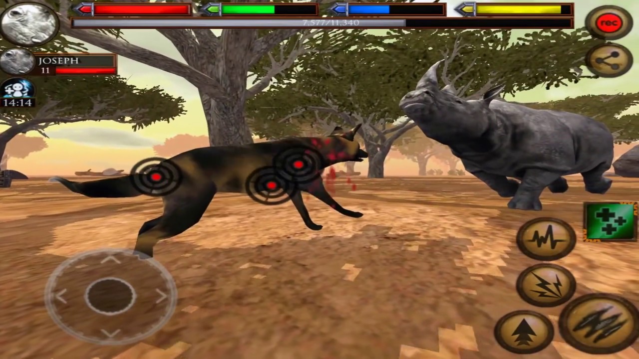 🦏Rhino VS Lion, Cheetah, Hippo Elephant, Crocodile, Wild Dog, Ultimate Savanna Simulator