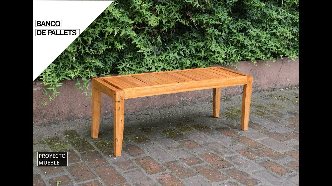 COMO HACER, BANCO DE MADERA CON PALLETS RECICLADOS ( Diy Pallet bench ) - PROYECTO MUEBLE