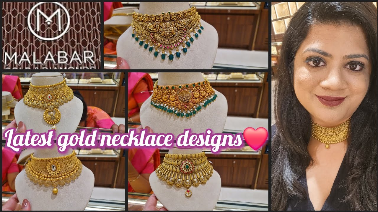 Malabar gold necklace designs with price | Light weight gold necklace designs with price