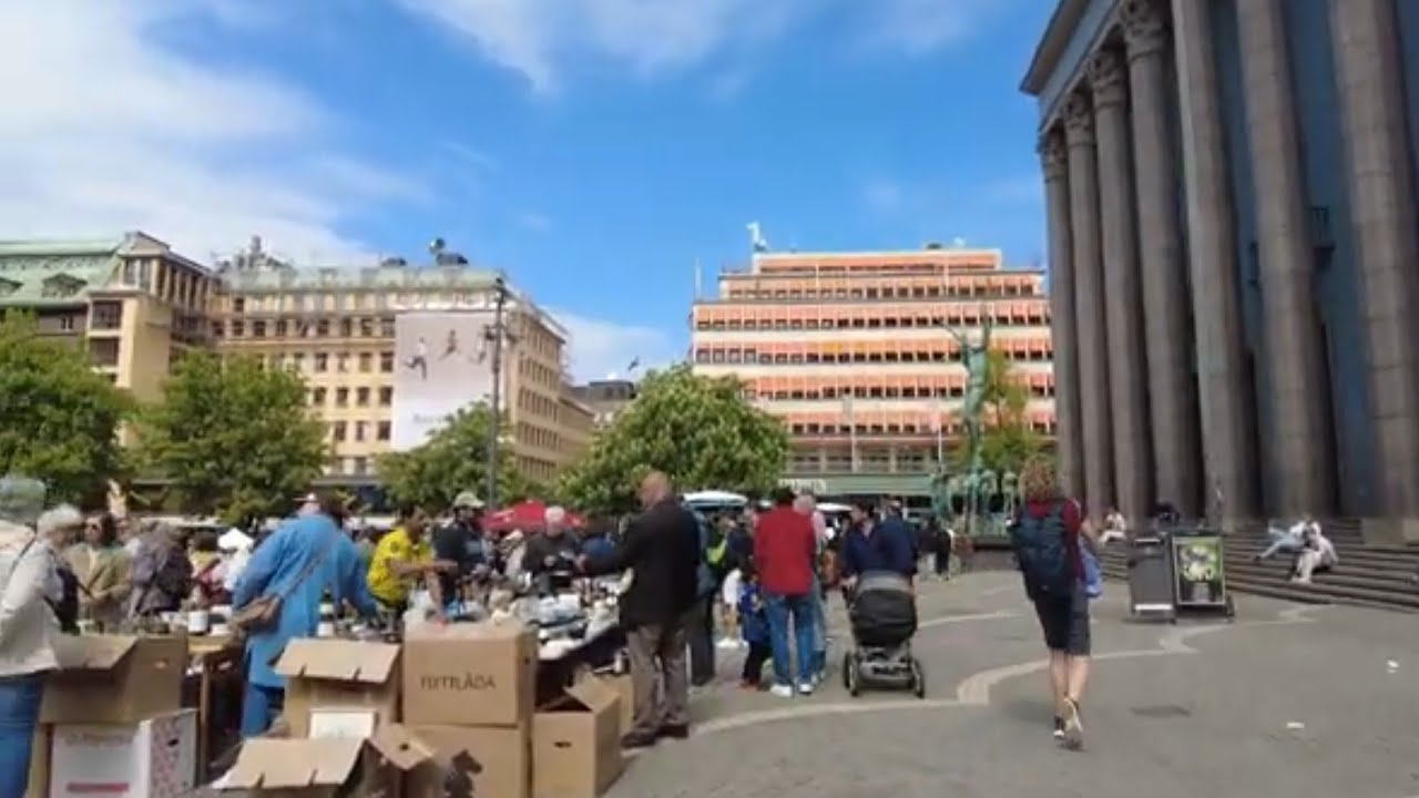 🇸🇪Walking in Stockholm from Kungsträdgården to Hötorget Flea Market via Norrmalmstorg