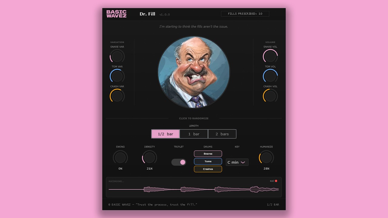 Dr. Fill - Генерация случайных барабанных заполнений в тональности (VST-плагин)