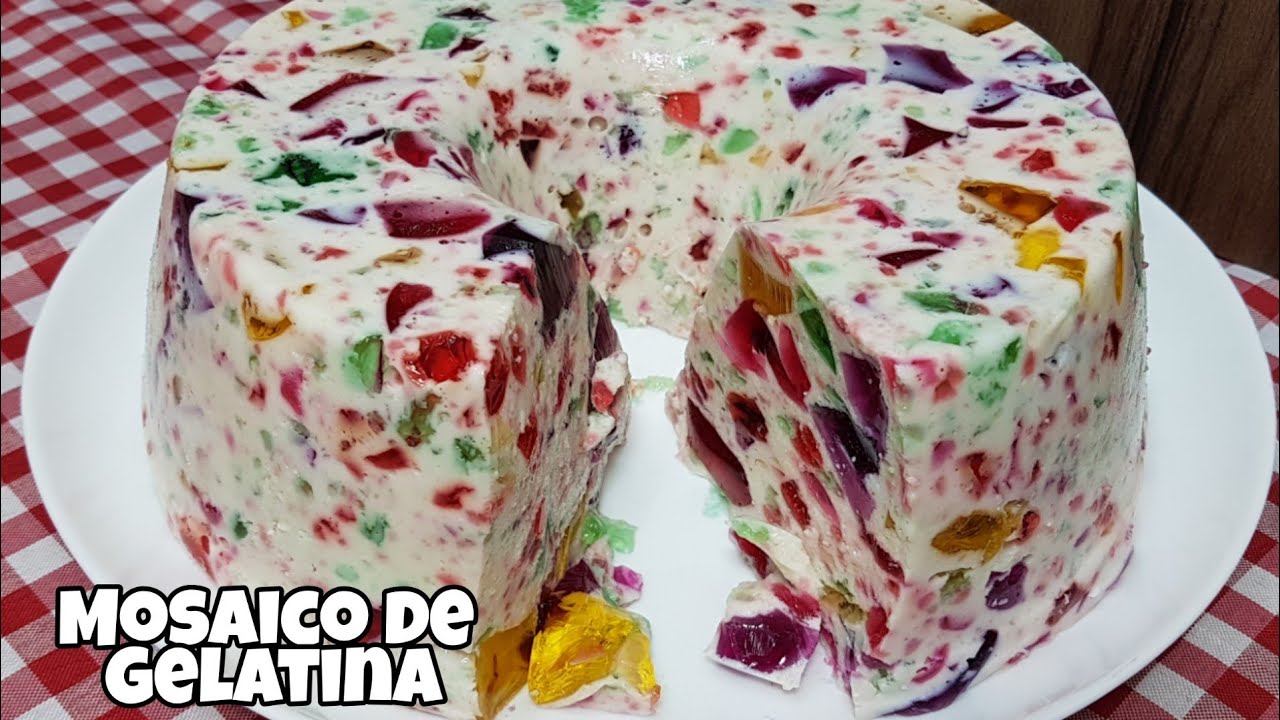 MOSAICO DE GELATINA FÁCIL DE FAZER.