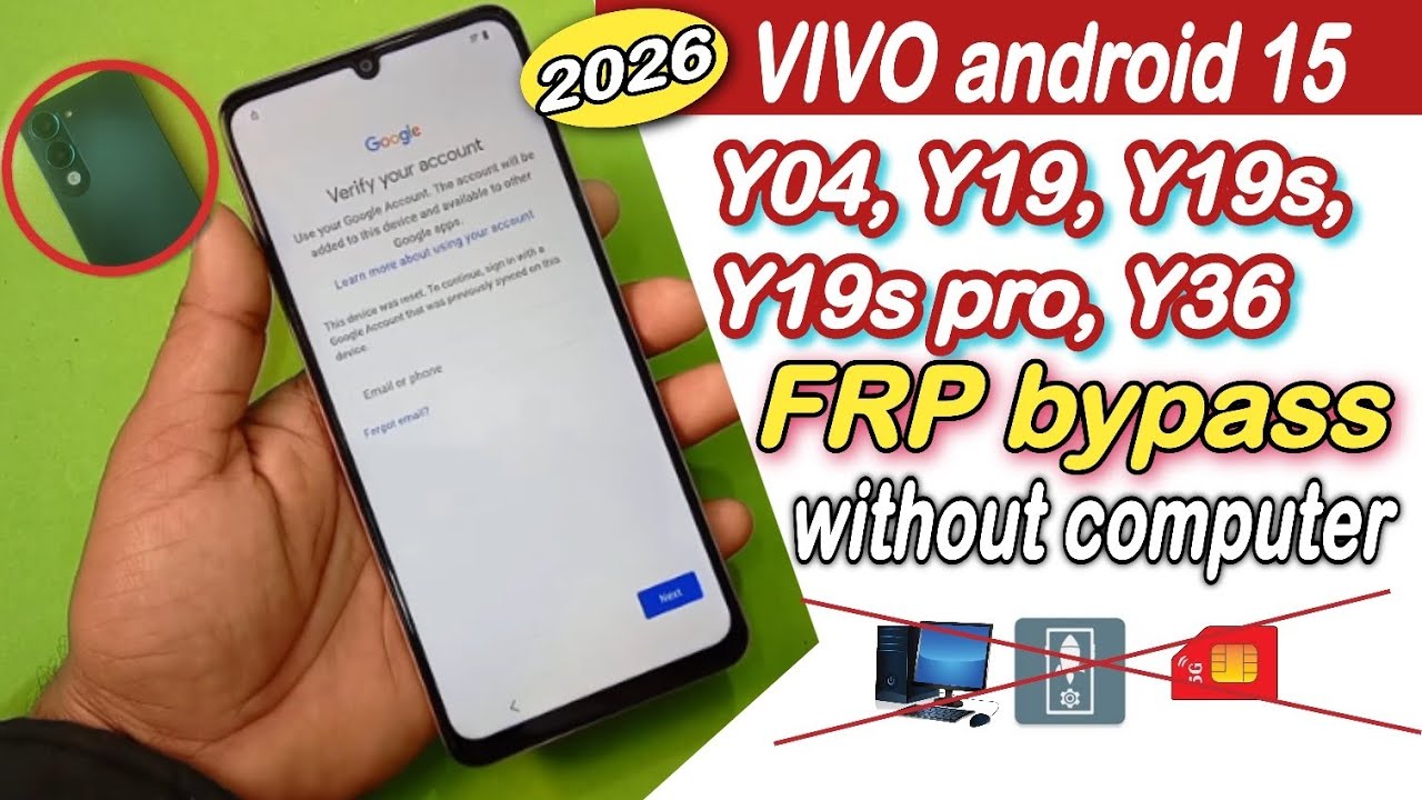 vivo Y04 FRP bypass 2026 android 15 | all vivo android 15 google account bypass without PC