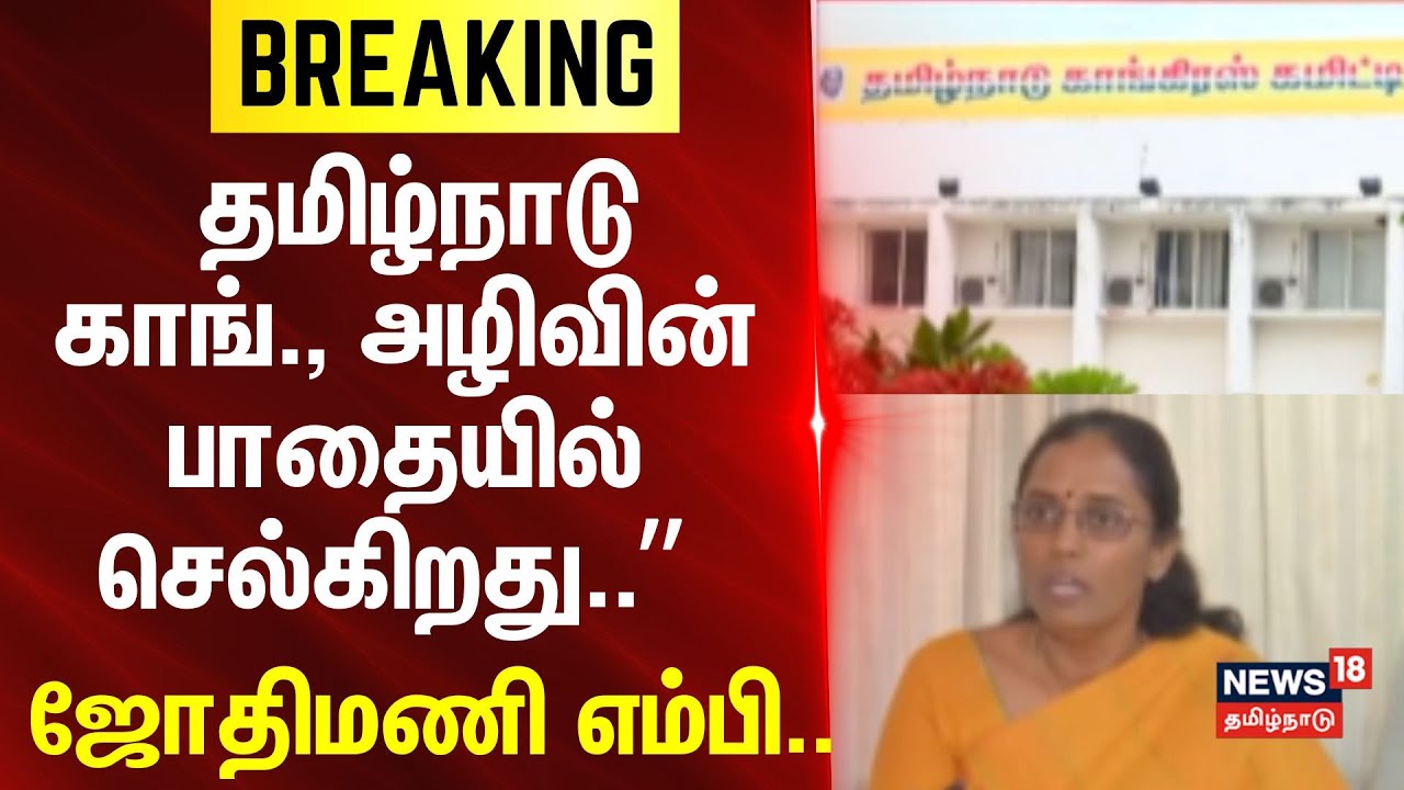 Congress Jothimani | தமிழ்நாடு காங்., அழிவின் பாதையில் செல்கிறது - ஜோதிமணி எம்பி.. | BREAKING