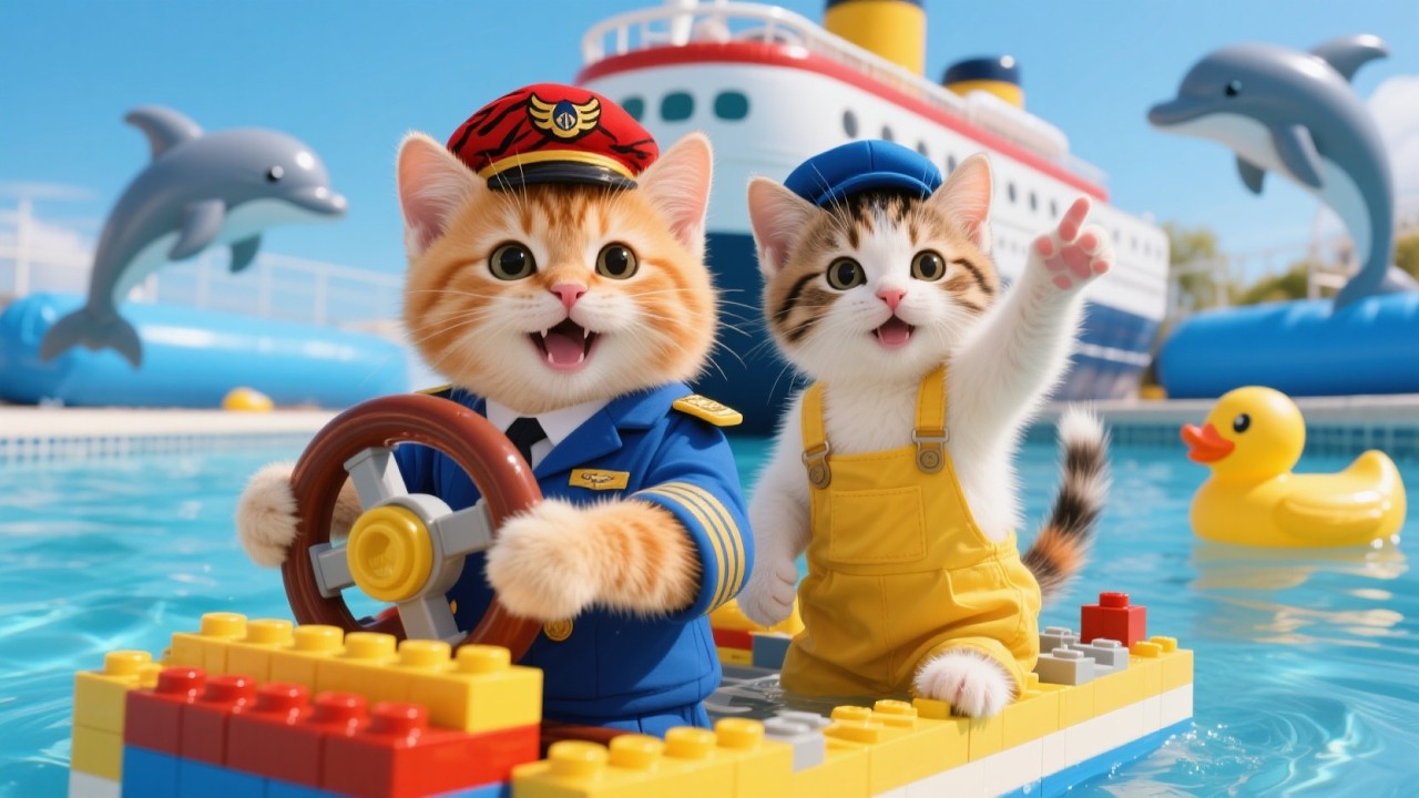 Tiny Captains, Big Dreams! 🐱 Building a Giant LEGO Ship Together 🚢✨ (Wholesome Story)