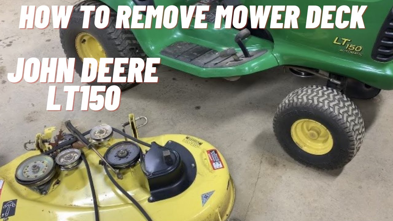 Как снять деку косилки John Deere LT 150