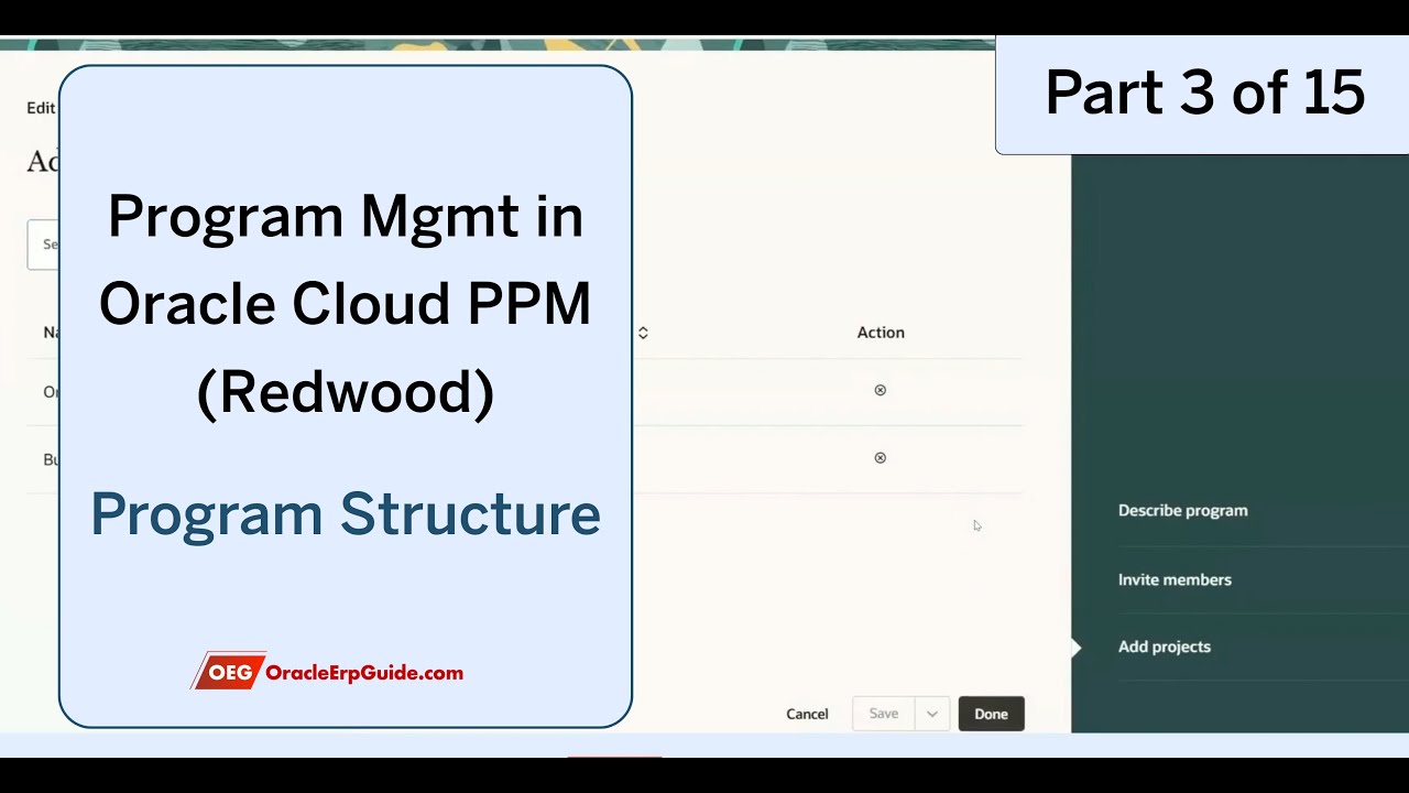 Program Structure in Program Management (Part 3 of 15) | Oracle Fusion PPM Cloud (Redwood)