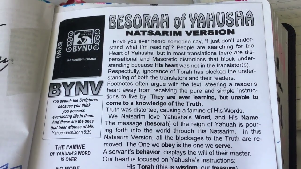 Besorah of Yahusha Natsarim Version (BYNV)!Know TRUTH! #natsarim #yahusha #yahuah