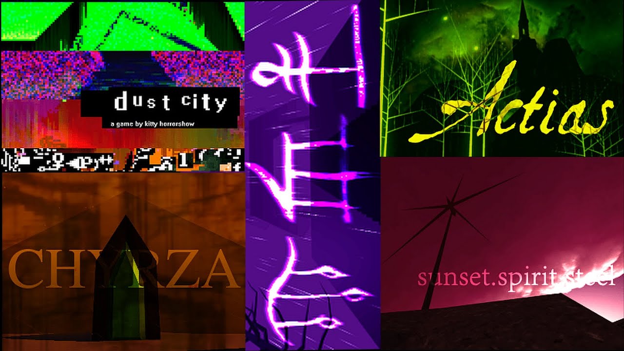 Collection of Kitty Horrorshow games (Actias, Chyrza, Sunset, Rainhouse, Dust City)