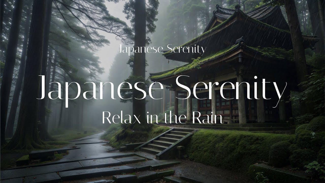 Japanese Zen Temple in Rainy Forest | Relaxing Ambience & Meditation Music