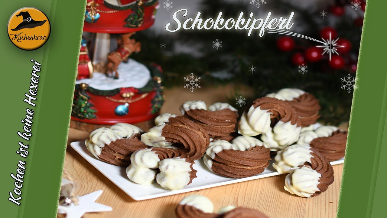 Schokokipferl mit  feiner  Kaffeecreme  ( Weihnachtsbäckerei )