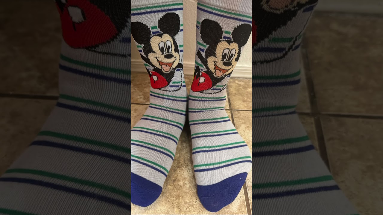 Retro Mickey Mouse Striped Socks &ndash; Classic Cartoon Vibes for Your Feet!