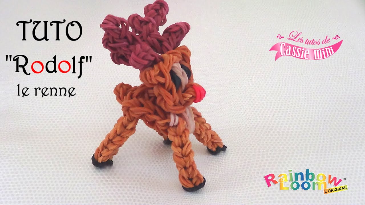 [ TUTO ] Rodolf le renne en élastique Rainbow Loom