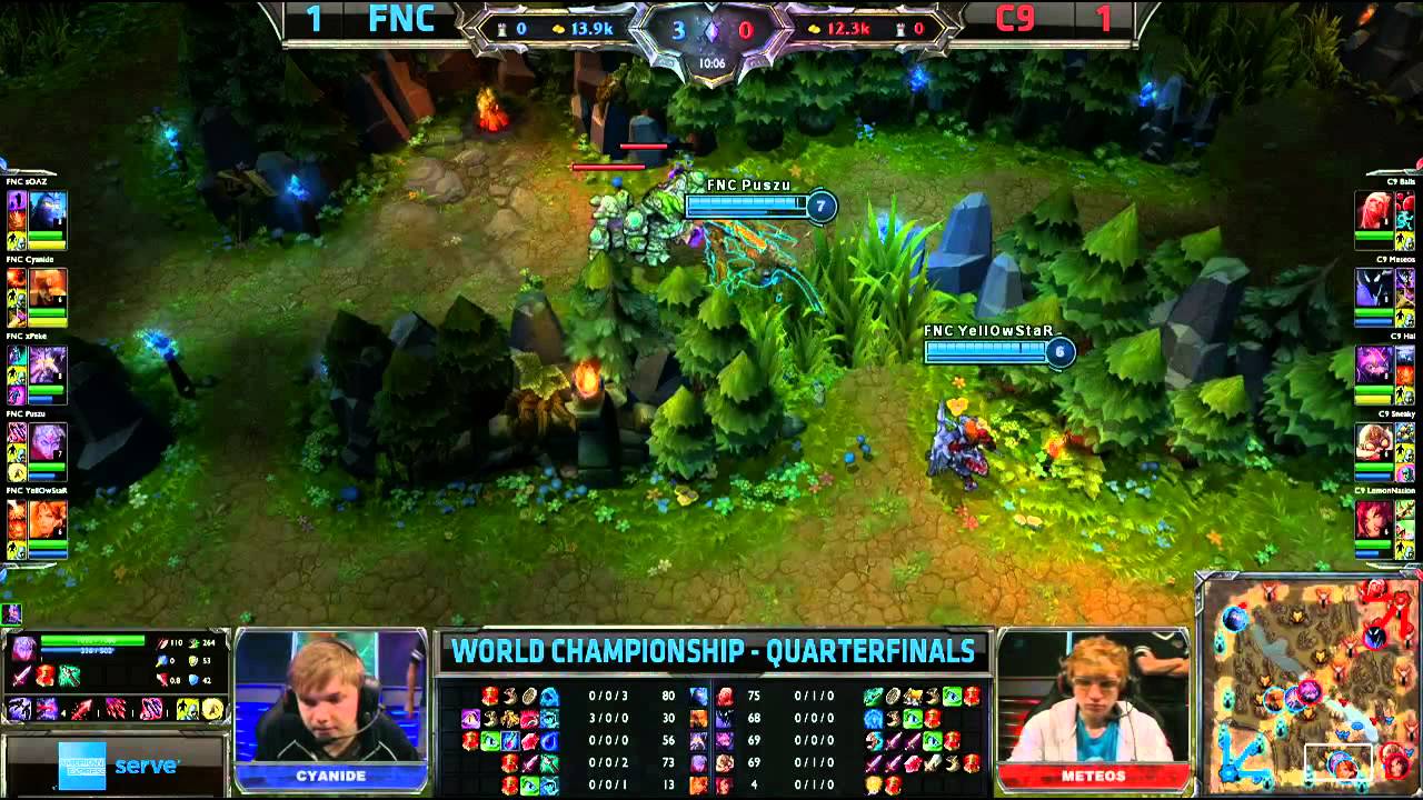 FNC vs C9 | Fnatic vs Cloud 9 Game 3 Bo3 Worlds 2013 Quarter finals | Season 3 championship S3 VOD