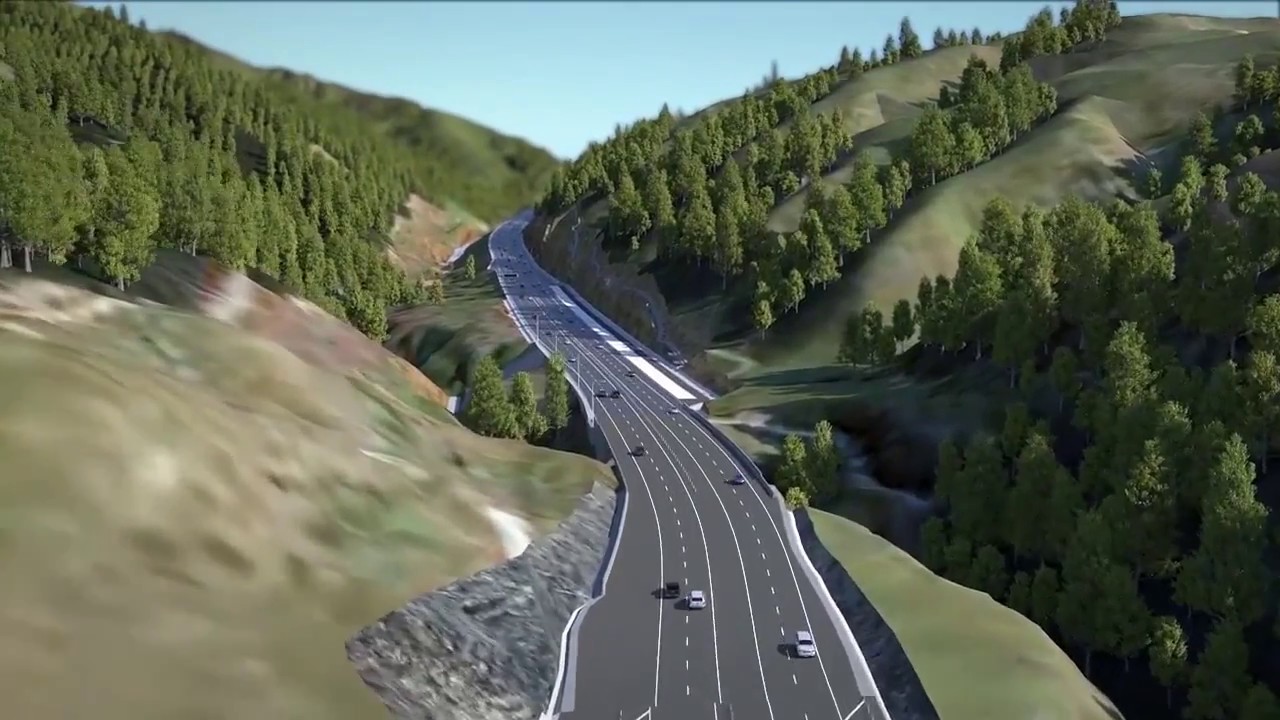 Transmission Gully motorway fly-through