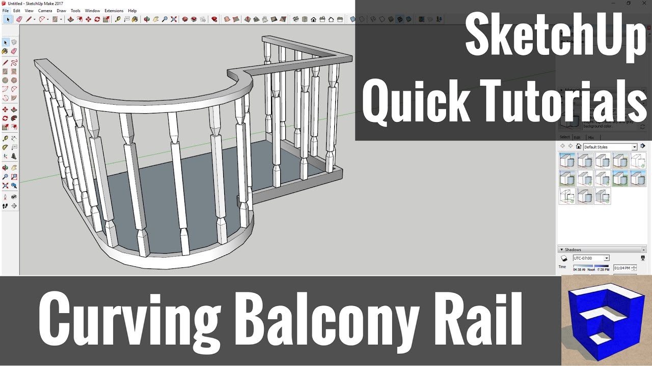 Modeling a Curved Balcony Rail with PathCopy and Follow Me in SketchUp