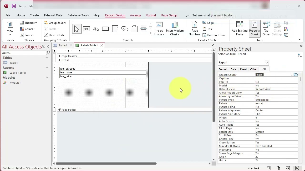Code 39 Barcode Labels made in MS Access using BarCodeWiz Code 39 Fonts