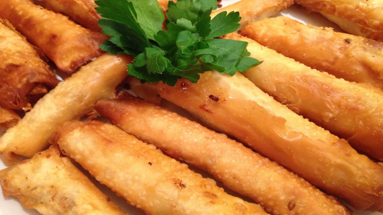 Great Homemade Cheese Rolls  Lebanese Way - طريقة تحضير رقاقات بالجبنة