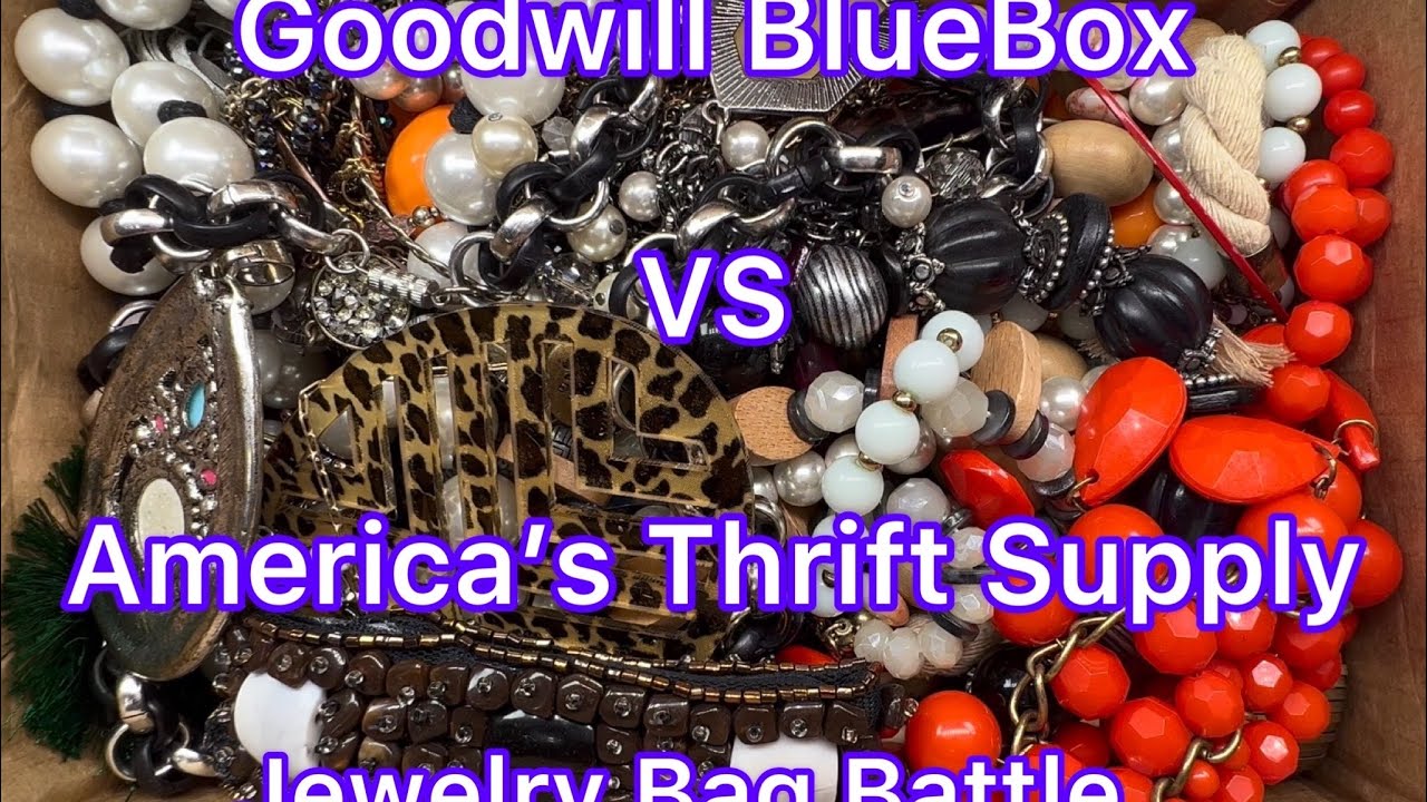 Goodwill BlueBox vs America’s Thrift Supply Jewelry Box Battle of the Boxes #goodwill #unboxing