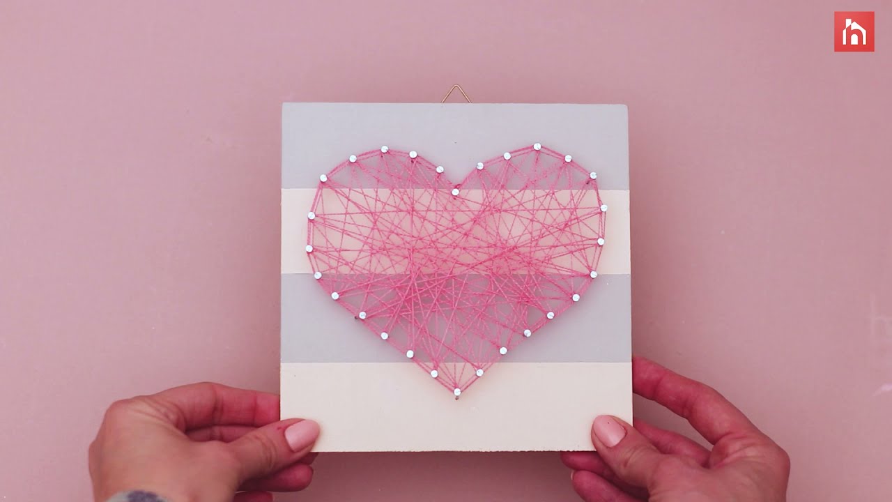 Heart-Shaped Nail String Art  For Beginner DIYers