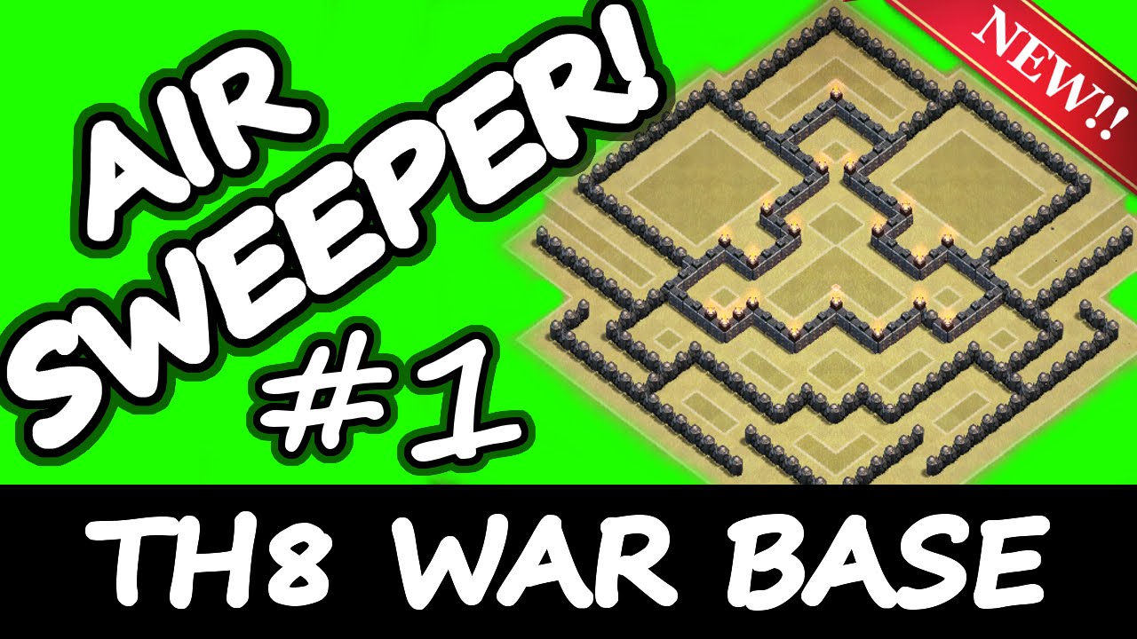 Clash Of Clans | NEW TH8 CLAN WAR BASE | AIR SWEEPER DEFENCE UPDATE 2015 | ANTI AIR ANTI HOG