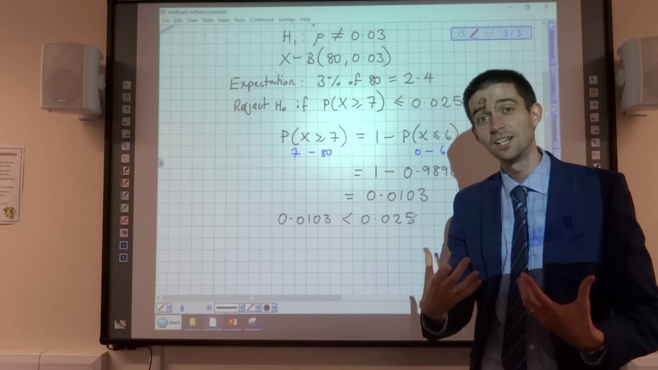 How to conduct a two-tailed hypothesis test on a binomial model