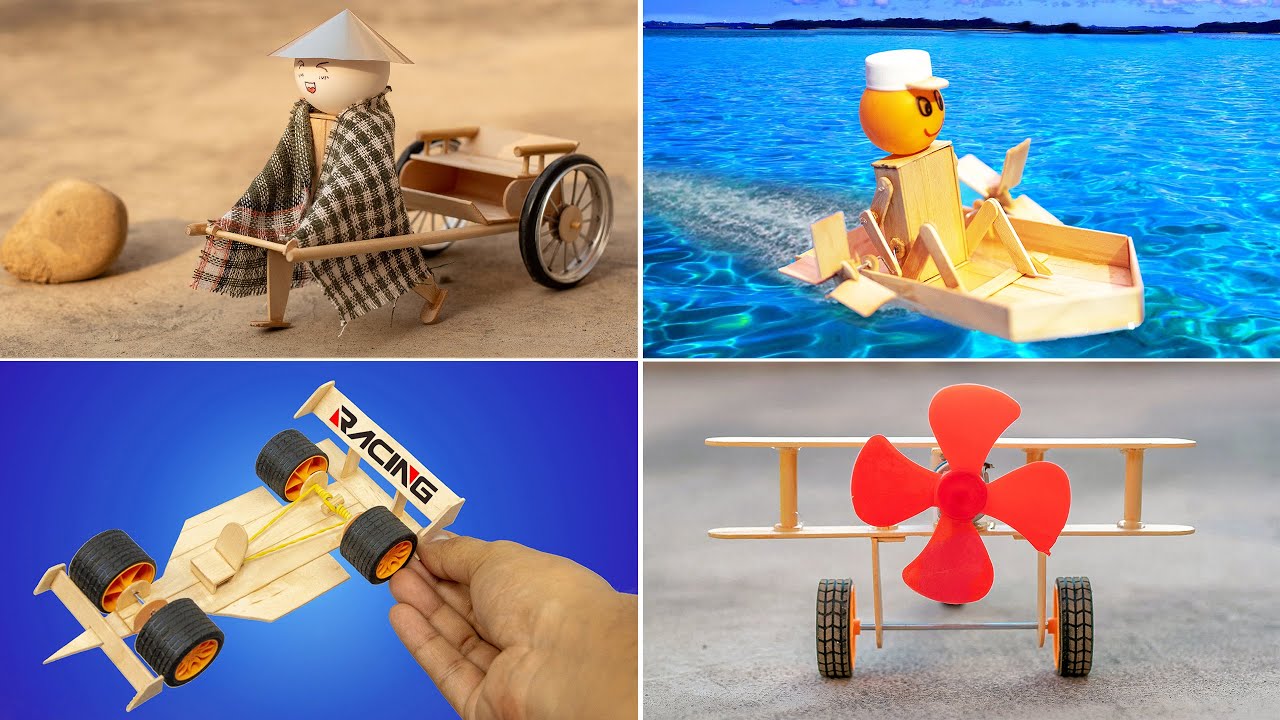 4 AMAZING | Popsicle Sticks DIY TOYS !!!