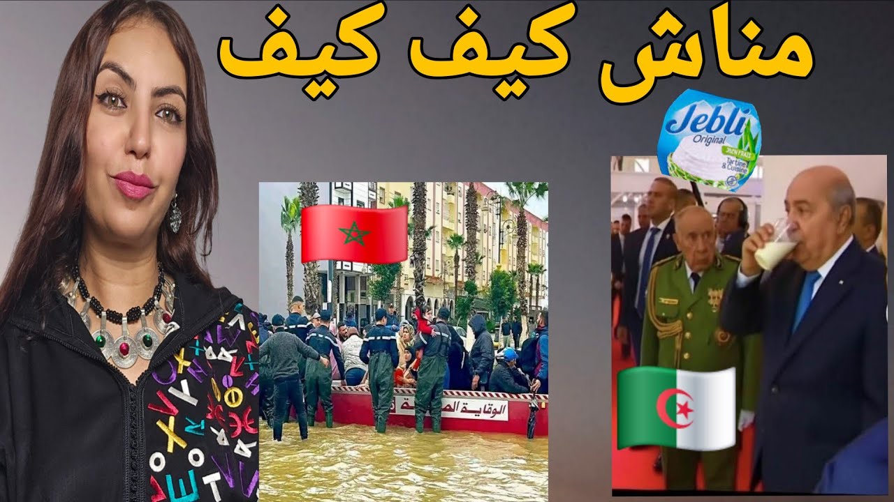 عاحل تبون يدشن محلبة برعاية جبلي 🤣 وبوصبع كيضحك على فيضان القصر الكبير 🙆‍♂️