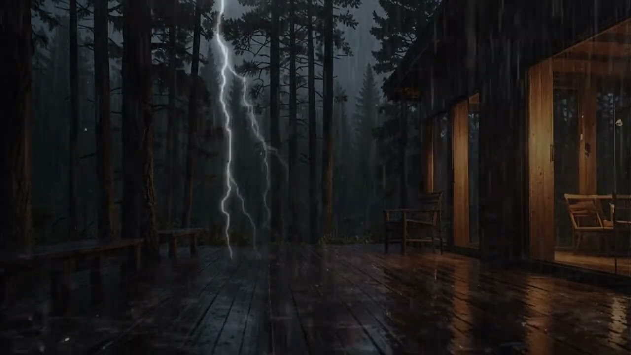 Relaxing Rain Ambience in a Warm Wooden Cabin | Sleep, Study, Focus