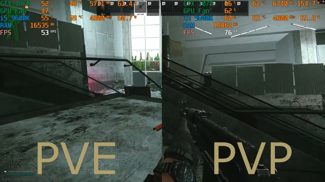 Escape from Tarkov (0.15) 9600k GTX 1070 FPS PVE | PVP