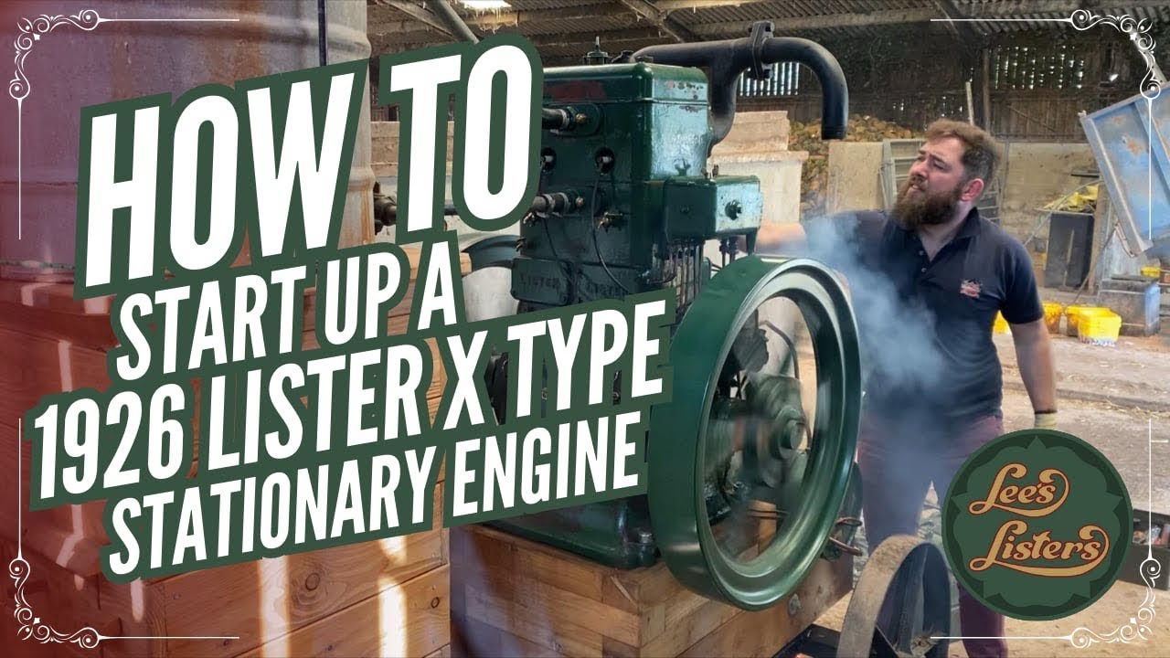 Как запустить стационарный двигатель Lister X 1926 года выпуска