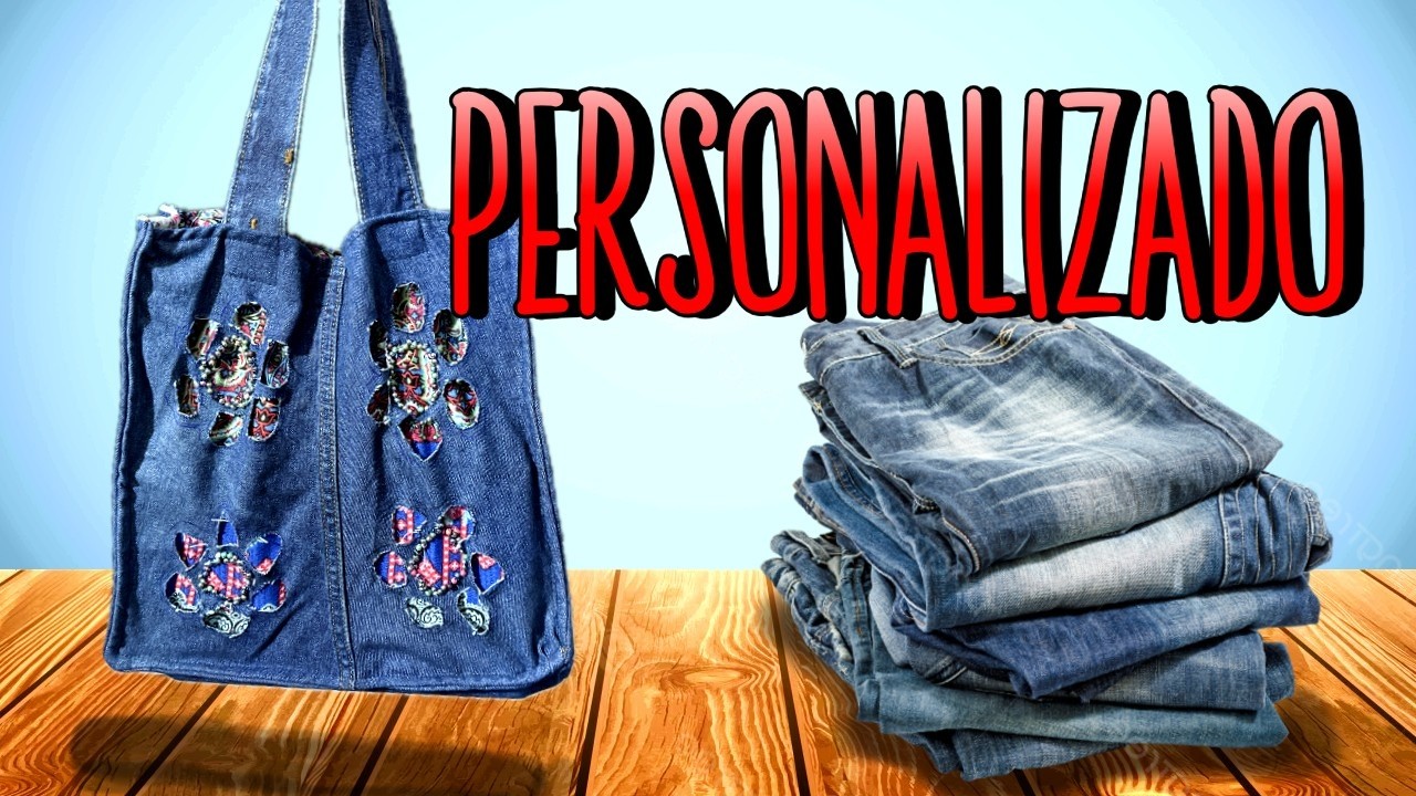 ¡Transforma un JEAN VIEJO en un BOLSO de MANO INCREÍBLE! 👖🌸 DIY Fácil y Rápido