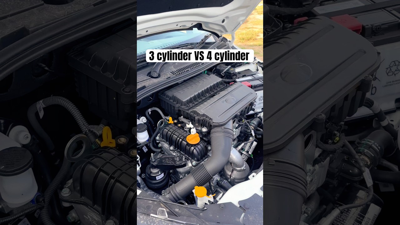 3 cylinder engine vs 4 cylinder engine #shorts #engine