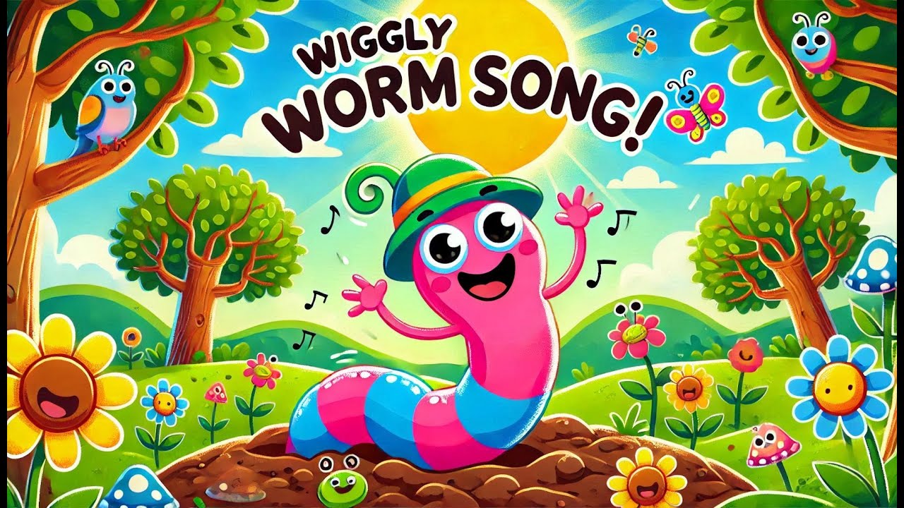 🎵 Wiggly Worm in the Dirt | Fun Kids Song with Lyrics & Animation 🌟