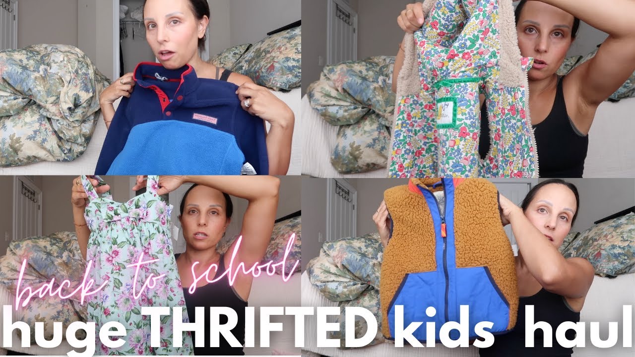 BACK TO SCHOOL HAUL 📓✏️ everything thrifted! mini boden, jcrew kids, vineyard vines & more